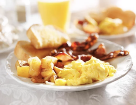Complimentary breakfast set up